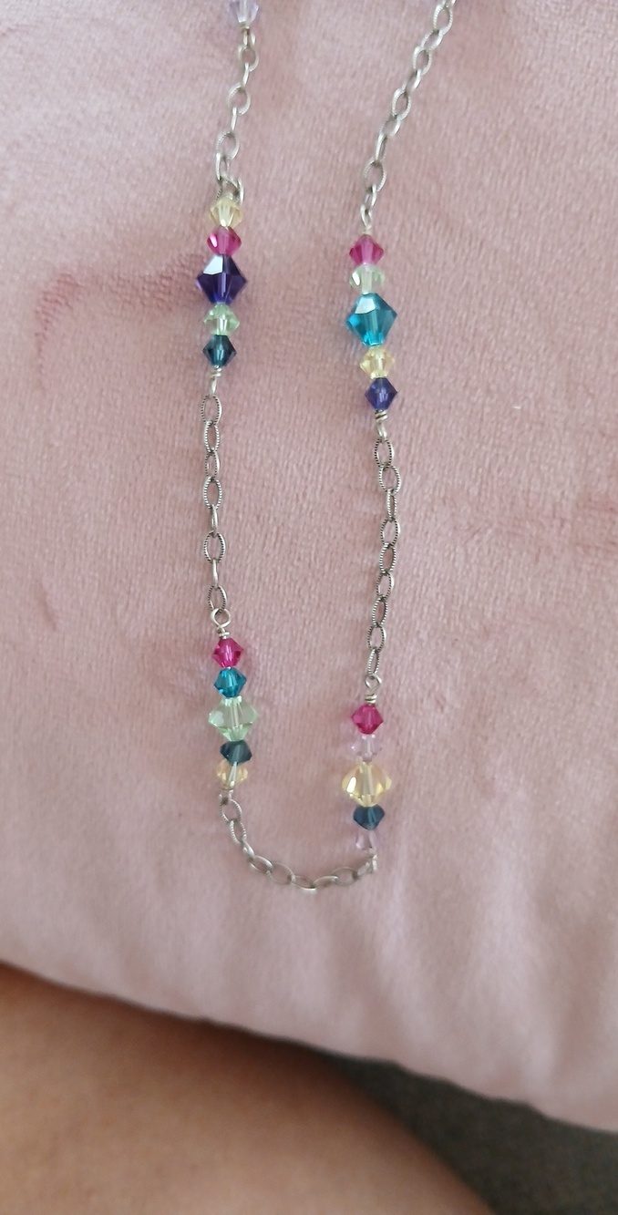 Multi-Color Crystal Bead Necklace - Unbranded